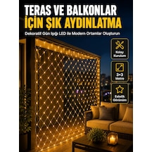 Znv Zenvia Mey İthalat İç Ve Dış Mekân Kullanımına Uygun 3x3 Metre Led Işık Ağı Znv2025 Cmn Renkli