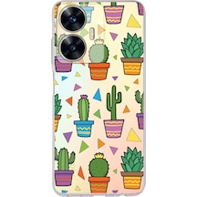 Realme C55 İle Uyumlu Water Color 4 Kamera Korumalı Şeffaf Kılıf Şeffaf
