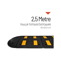 Reflektifli Kauçuk Hız Kesici 4 Bantlı - 2,5 Metre Set-4081