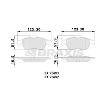 Volvo V50 Arka Fren Balatasi 2005-2012 Braxıs Aa0068