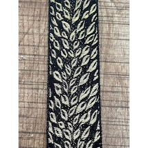 2 Cm Enaltın Sarısı Yaprak Desenli Nakışlı Dekoratif Aksesuar Şerit 1 Metre