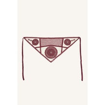 Defacto Kadın Pamuklu Nakışlı Üçgen Bandana I5258ax26wnbr2 Bordo-br2