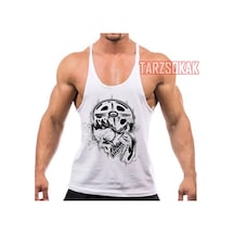Tarzsokak Gym Tank Top Fitness Sporcu Atleti Gym74 Beyaz