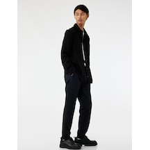 Koton Beli Bağcıklı Düğmeli Pike Kumaş Cep Detaylı Duble Paça Slim Fit Pantolon Lacivert 6wam40012hk Lacivert