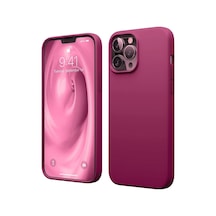 Apple Uyumlu iPhone 12 Pro Max  Silikon Kılıf - Pastel Renk Tonu Esnek Tam Koruma Kapak - Bordo