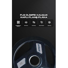 Proforce Kauçuk Kaplı Olimpik Ağırlık Plakası 25KG Sağlam Dökme Demir Plaka Ev ve Salon Kullanımına Uygun Tek Adet