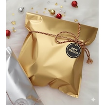 Hediye Paketi 5 Adet 40x60 Büyük Boy Gold Hazır Yapışkanlı Hediye Poşeti Kazak,sweatshirt Uygun