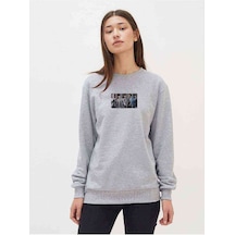 Kpop Key Shinee Baskılı Gri Kadın Sweatshirt (534806124)