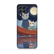 Samsung Galaxy M33 Uyumlu Sandaldaki Kediler Desenli Silikon Kılıf
