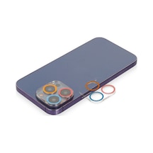 İphone 13 Pro Renkli Kamera Lens Koruma Cam - Pembe-mavi