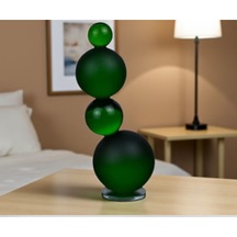 Ca-69 Küre Obje 27 Cm Dekoratif Cam Figür Modern Şık Tasarım Ev Ofis Aksesuarı Hediye