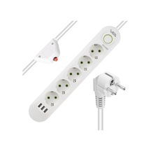 Akım Korumalı, 5'li Çoklu, 3 Usb, 1.5 Mt Kablo, Anahtarlı Grup Priz, Usbli, Isıya Dayanıklı, 3000 Watt Gücünde