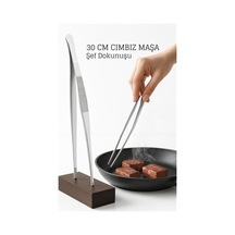 Paslanmaz Çelik Şef Cımbızı 30 Cm - Mutfak Maşası Kızartma Maşası