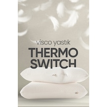 Akıllı Isı Hafızalı Tombul Visko Yastık - Ortopedik Termal Isı Dengeleyici Termoswıtch Lüx Yastık Beyaz