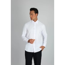 Lorenzo Mazzoli Gab C 900 Beyaz Erkek Gömlek Beyaz