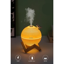 H13 Beyaz Minimalist Kuş Figürlü Ahşap Standlı Gece Lambalı Dekoratif Hava Nemlendiricisi (İthalatçı Garantili)
