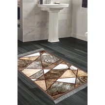 Dekoreko Kaymaz Taban Djt Banyo Halısı Trend Saçaklı Modern 1716 Gri Kahve