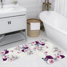 Rovigo Home Baskılı Kaymaz Taban 2 Li Banyo Paspas Takım Rvg5075-100X60-60X50 Çok Renkli
