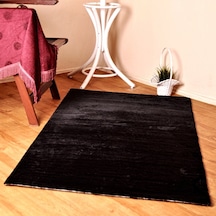 Re x  Tavşanı Kısa Tüylü Post Peluş Halı Siyah