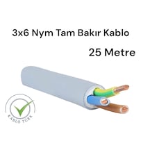 Kablo Türk 3x6 Nym Tam Bakır 25 Metre