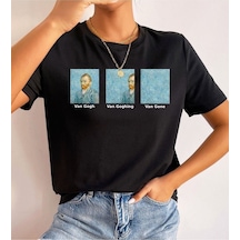 Van Gone T-shirt - Siyah Baskılı Oversize Bisiklet Yaka Kısa Kol SIYAH
