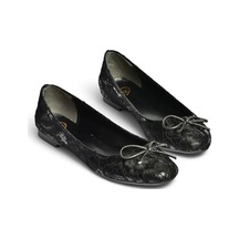 Fox Shoes Z726243404 Siyah Kumaş Kadın Babet