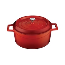 Lava Demir Döküm 24 CM Trendy Kırmızı Tencere Lvytc24K2R