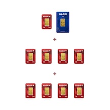 Nadir Gold 24 Ayar 19 Gram Külçe Altın 1 Adet 10 Gram Külçe Altın + 9 Adet 1 Gram Külçe Altın