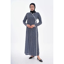 Puantiyeli Yandan Bağlamalı Namaz Elbisesi-21009 Gül Kurusu