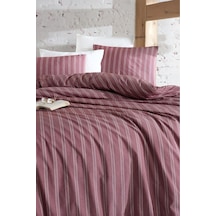 Organik Keten Çift Kişilik Nevresim Takımı Bordo