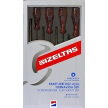 İzeltaş 4100 Kraft Seri Düz Uçlu Tornavida Serisi 8 Parça - 4100008108