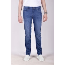Erkek Kot Pantolon Slim Fit Mavi Düz Paça 5 Cepli Jean Ncs Jeans 2254 6138-mavi