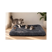 Kedi Ve Köpek Yer Minderi Ve Matı Üst Kalite Boncuk Elyaf Kaydırmaz Taban Kedi Ve Köpek Yatağı Gri - 939865126 S