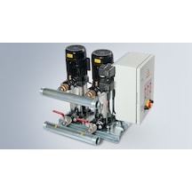 Hmc-10vc 2x İki Pompalı 3 Hp 220v Paslanmaz Dik Milli Kademeli Panolu Paket Hidrofor Su Pompası