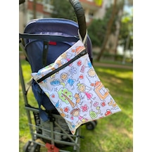 Yorni 43x46cm, Family, Su Geçirmez Bebek Çocuk Beslenme Çantası, Torba Beyaz