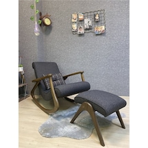 Asedia Ekol Dişbudak Ceviz Antrasit Sallanan Sandalye Berjer