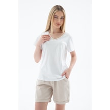 Fashion Friends Bayan T Shirt 26y0478k1 Beyaz