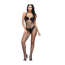 Fastieshop File Askılı Vücut Çorabı Siyah