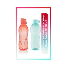 Tupperware Eco Şişe Suluk Su Mavisi ve Kolay Kapak Pembe 2'li  500 ML