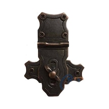 Dekoratif Anahtarlı Sandık Askısı - 40x55mm, Oksit, 1 Adet Çok Renkli