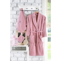 Güvenal Rüya 2 Parça Nakışlı Bornoz Bornoz Takımı Çeyiz Seti 3 Pembe Güvenal Rüya 2 Parça Nakışlı Bornoz Bornoz Takımı Çeyiz Seti 3 Pembe