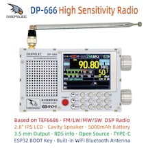 Deepelec Dp-666 Tef6686 Çipli Yüksek Hassasiyetli Taşınabilir Radyo Alıcısı Rds Destekli