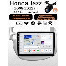 Honda Jazz 2009-2012 Uyumlu 1gb Ram 16gb Android Navigasyon Multimedya Tesla Ekran Android Teyp Double Teyp Kablosuz Carplay Android Auto Bluetooth Wifi Gps Geri Görüş Kameralı 10.2"