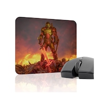 Doom Kaymaz Dikişli Kauçuk Oyuncu Mousepad V4 - 22x18 Gaming Mouse Pad Fare Altlığı