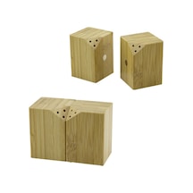 Pablıto Home Pbt-294 Baharatlık Ve Tuzluk 5x5cm-y:7cm 2 Adet Ahşap Bambu Mıknatıslı İkiz Diğer