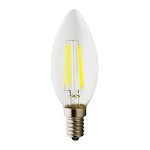 Rustik Led Filament Ampul 4 Watt E14 Duy Sarı Işık Dekoratif Vintage Aydınlatma 1, Şeffaf Cam C35