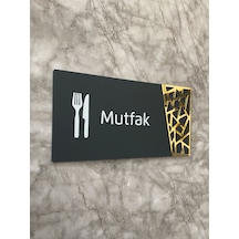 Mutfak Kapı Yönlendirme Levhası Oda İsimliği 24x12 Cm