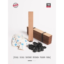 Ahşap Mum Fitili 15 Mm Genişlik Kalın Mumlar İçin, Nikel Kaplama Çelik Taban, 3m Köpük Bantlı, 15 Li Set Cereus Ahşap
