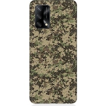 Oppo A74 Uyumlu Piksel Kamuflaj Desenli Silikon Kılıf