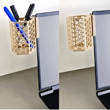 3d Baskı Monitor Kalemlik - Petek Desenli Laptop Kenar Altıgen Kalemlik-bej Çok Renkli